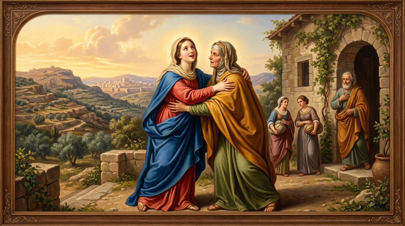 El Magníficat Cántico de la Virgen María Visitación de Santa Isabel